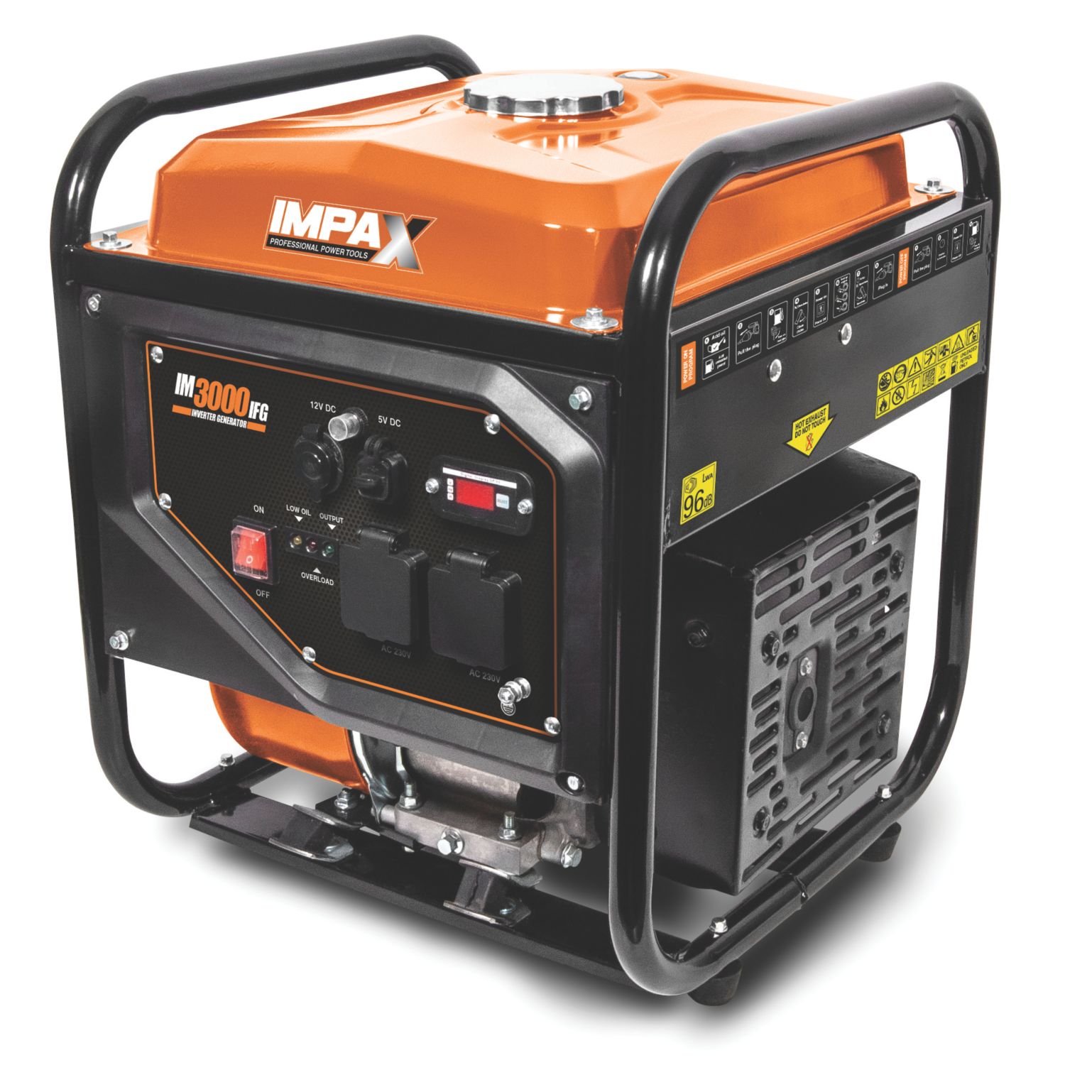 IMPAX IM3000IFG 2800W Open Frame Inverter Generator + 2.1A 1-Outlet Type A USB Charger 230V (118HA)