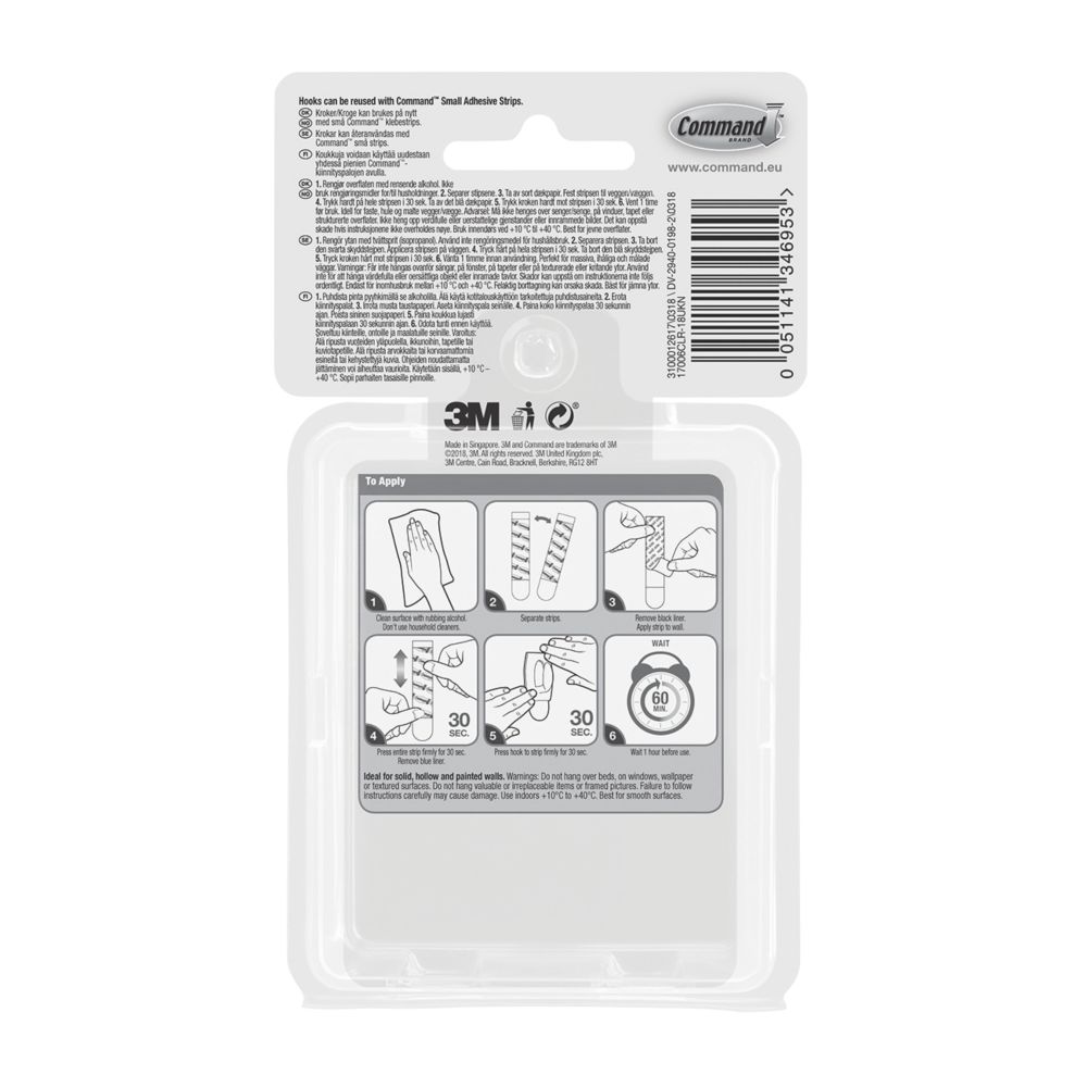 Command Plastic/Wire Hooks and Strips, Clear, Small, 9 Hooks with 12  Adhesive Strips per Pack at Tractor Supply Co.