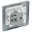 British General  5A 1-Gang Unswitched Metal Clad Round Pin Socket Grey with White Inserts