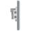 British General  5A 1-Gang Unswitched Metal Clad Round Pin Socket Grey with White Inserts