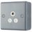 British General  5A 1-Gang Unswitched Metal Clad Round Pin Socket Grey with White Inserts