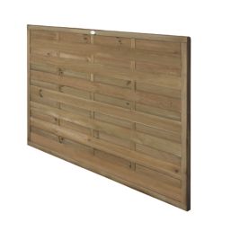 Forest Europa Single-Slatted  Fence Panels Natural Timber 6' x 4' Pack of 3