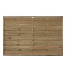 Forest Europa Single-Slatted  Fence Panels Natural Timber 6' x 4' Pack of 3