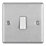 LAP  20A 16AX 1-Gang 2-Way Light Switch  Brushed Stainless Steel with White Inserts