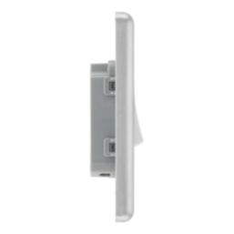 LAP  20A 16AX 1-Gang 2-Way Light Switch  Brushed Stainless Steel with White Inserts