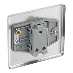 LAP  20A 16AX 1-Gang 2-Way Light Switch  Brushed Stainless Steel with White Inserts