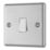 LAP  20A 16AX 1-Gang 2-Way Light Switch  Brushed Stainless Steel with White Inserts