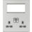 Knightsbridge  13A 2-Gang DP Combination Plate Brushed Chrome with Colour-Matched Inserts