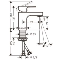 Hansgrohe Vernis Shape 70 Chrome 127mm Cloakroom Lever Mono Basin Mixer Tap