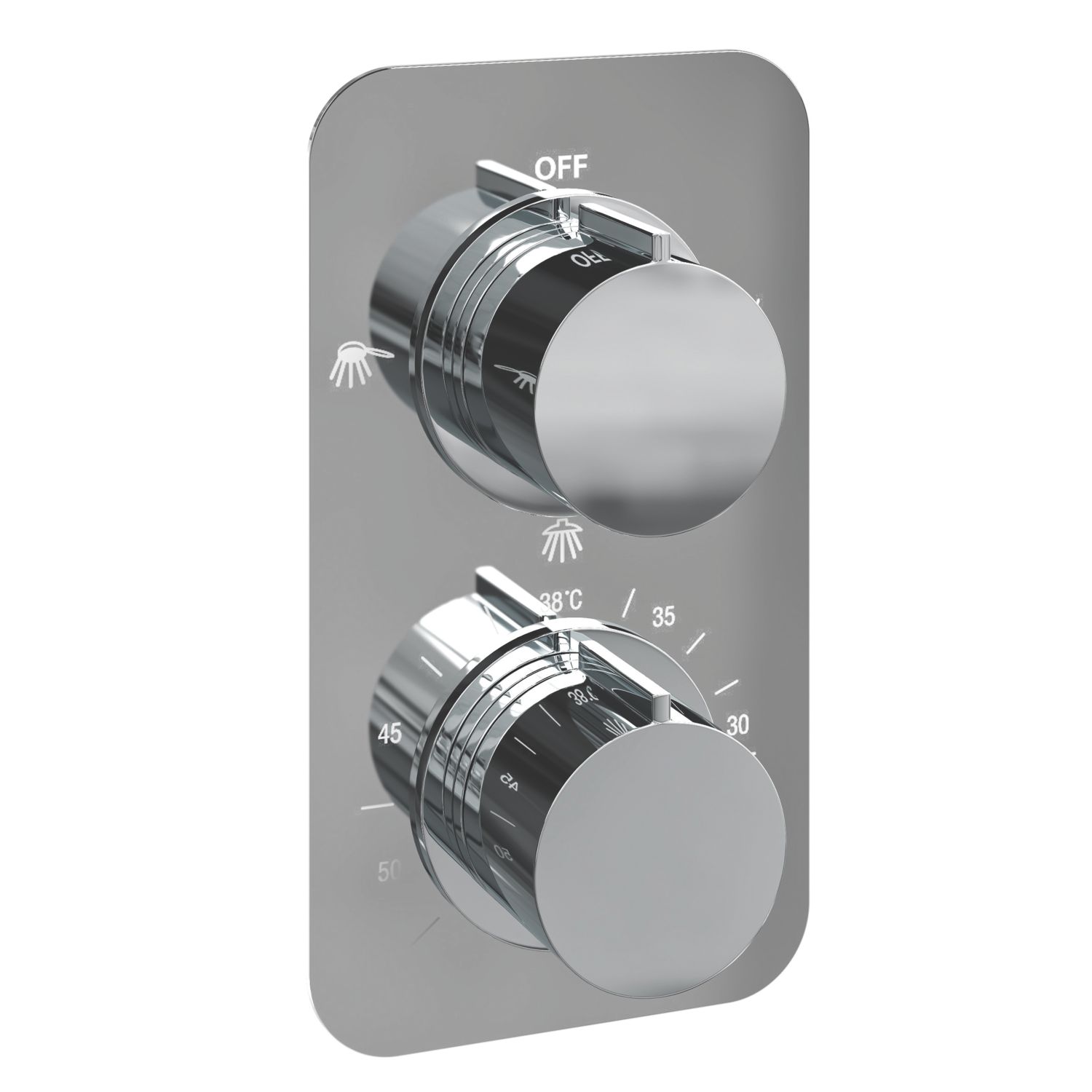 ETAL Pinto Concealed 3 Outlets Thermostatic Chrome Shower Valve With Diverter (118VN)