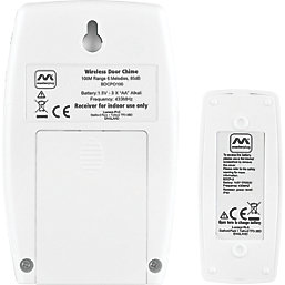 Masterplug Home Battery-Powered Wireless Door Chime Kit White