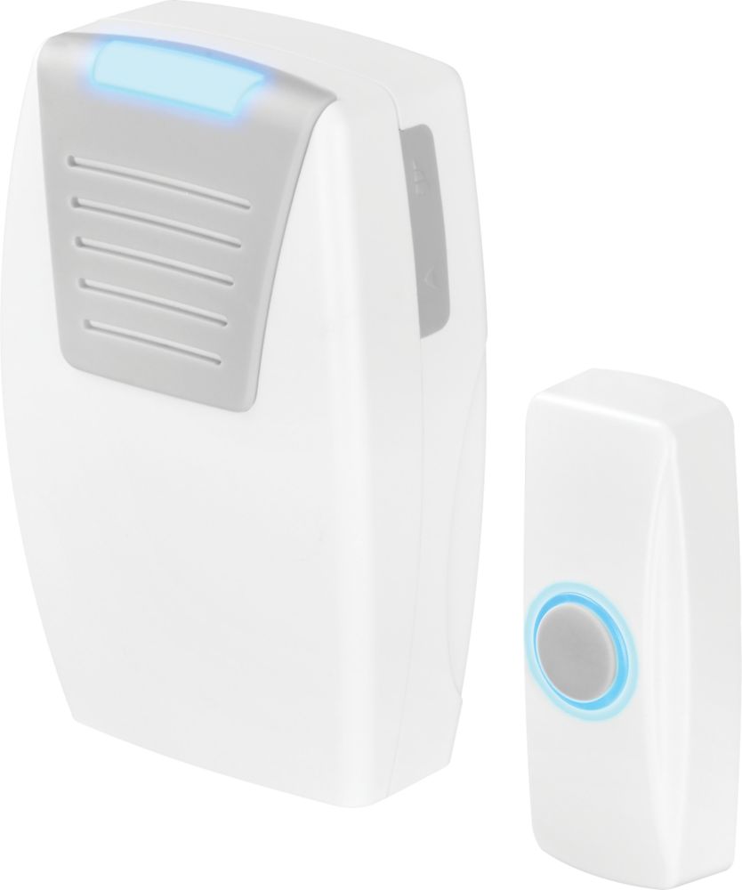 Masterplug Home Battery-Powered Wireless Door Chime Kit White