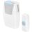 Masterplug Home Battery-Powered Wireless Door Chime Kit White