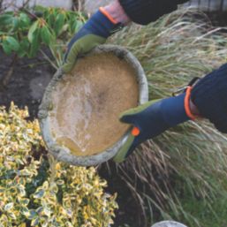 ClipGlove Warm 'n' Waterproof   Polyester & Latex Gardening Gloves Navy / Khaki Large