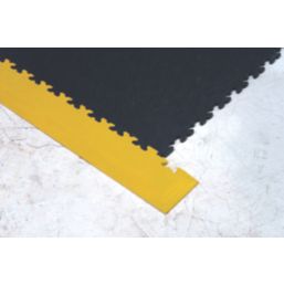Ecotile ESD X-Joint Interlocking 7mm Floor Tile Corner Ramps Yellow 587mm x 90mm 2 Pack
