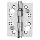 Smith & Locke  Satin Stainless Steel Grade 13 Fire Rated Security Hinges 102mm x 76mm 2 Pack