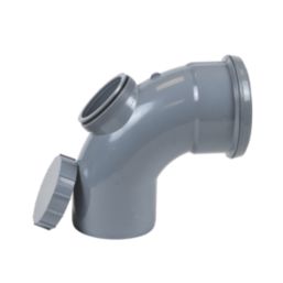 FloPlast  Push-Fit -Boss 92.5° Single Socket Access Bend Grey 110mm