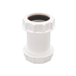 FloPlast WC08 Universal Compression Waste Straight Coupler White 40mm x 40mm