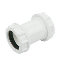 FloPlast WC08 Universal Compression Waste Straight Coupler White 40mm x 40mm