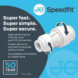 JG Speedfit  Plastic Push-Fit Reducing Coupler 15mm x 10mm