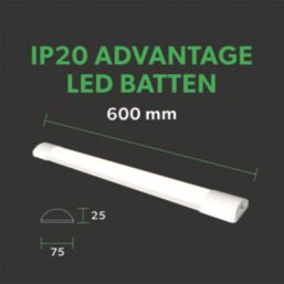 4lite Advantage Single 2ft LED IP20 Batten Light 16W 2000lm 220-240V