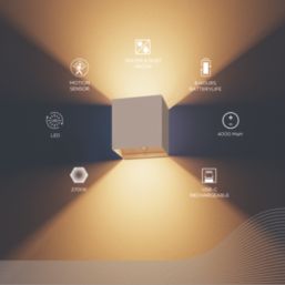 Calex Volterra Indoor & Outdoor Rechargeable LED Up & Downlight With PIR Sensor Sand 170lm