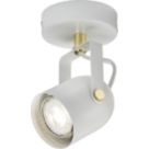 Knightsbridge  Round 1-Light Single GU10 Wall & Ceiling Spotlight Matt White