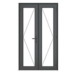 Crystal  Anthracite Grey uPVC French Door Set 2090mm x 1390mm