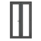 Crystal  Anthracite Grey Double-Glazed uPVC French Door Set 2090mm x 1390mm