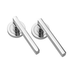 Designer Levers Scylla Lever on Rose Door Handle Pair Polished Chrome