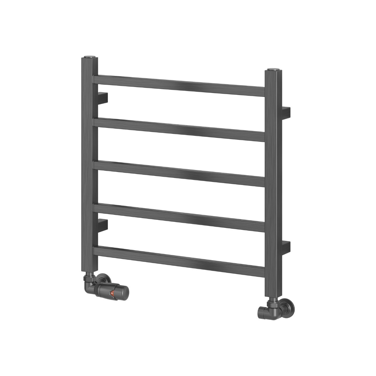 Reina 500mm x 500mm 491BTU Gunmetal Flat Designer Towel Radiator (119LH)