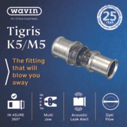 Wavin Tigris  Multi-Layer Composite Press-Fit Reducing Coupler 20mm x 16mm 10 Pack