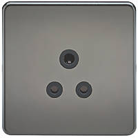 Knightsbridge SF5ABN 5A 1-Gang Unswitched Socket Black Nickel with Black Inserts