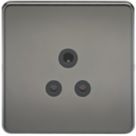 Knightsbridge SF5ABN 5A 1-Gang Unswitched Socket Black Nickel with Black Inserts