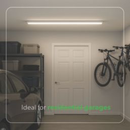 4lite Torre Single 4ft LED Batten With Microwave Sensor 20/40W 5400lm 230V