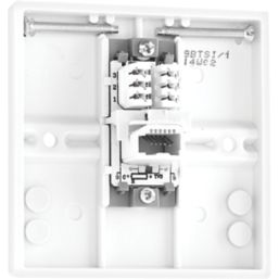 British General 900 Series 1-Gang Slave Telephone Socket White
