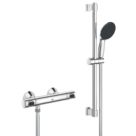 Grohe Precision Flow Rear-Fed Exposed Chrome Thermostatic Shower Mixer Set