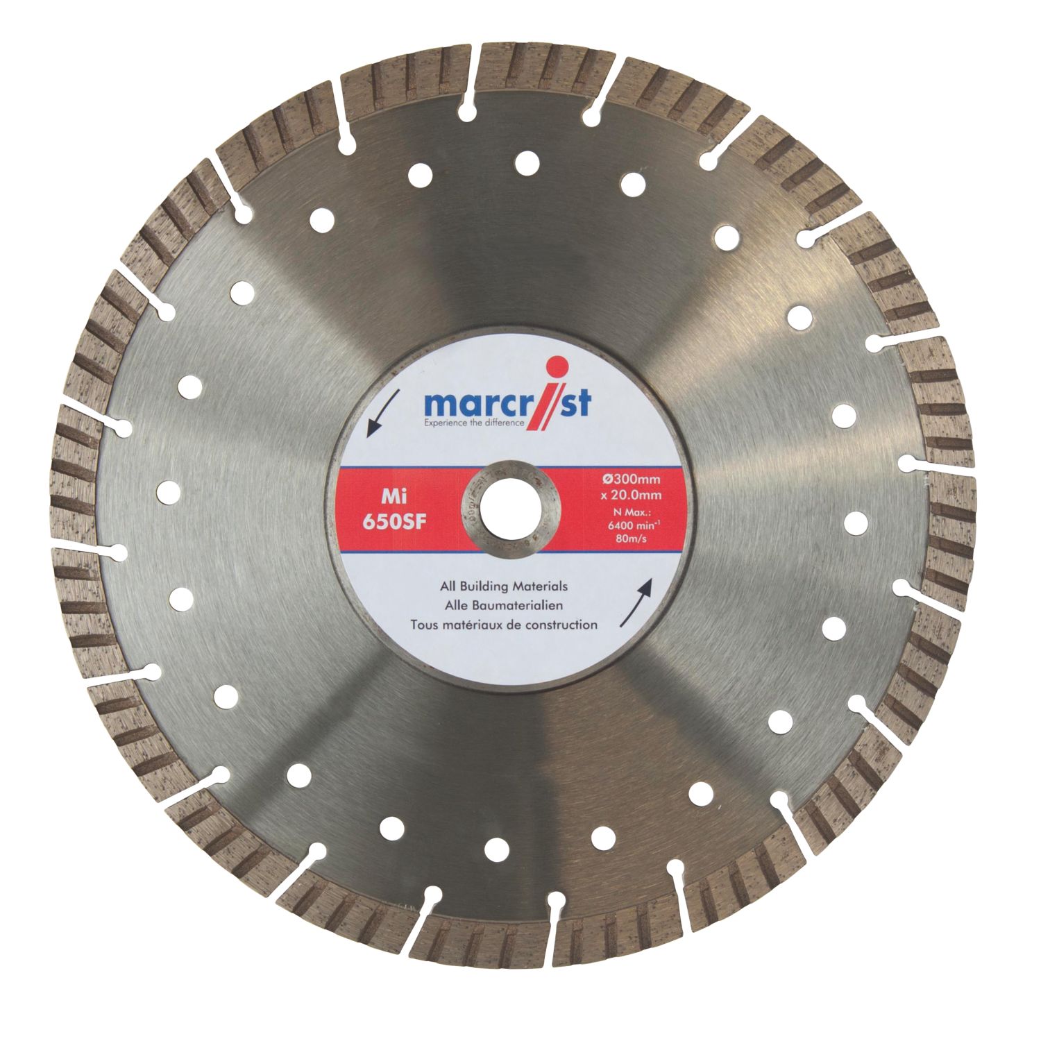 Marcrist Turbo Multi-Material Segmented Diamond Blade 300mm x 20mm (12000)