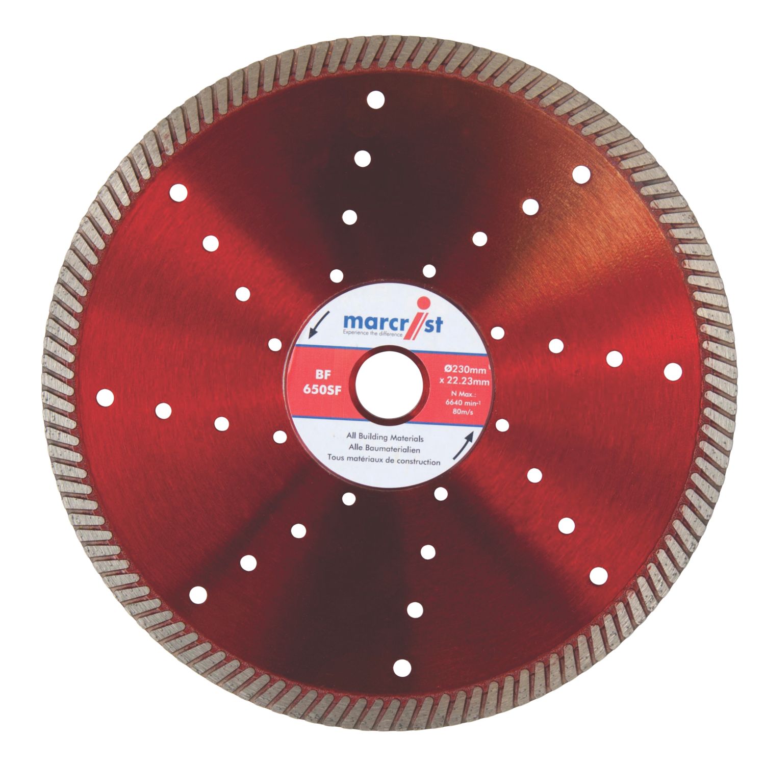 Marcrist BF650SF Multi-Material Turbo Diamond Blade 230mm x 22.2mm (12002)