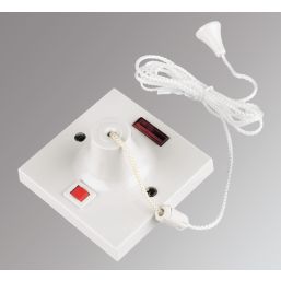 MK  50A 1-Way Pull Cord Switch White with Neon