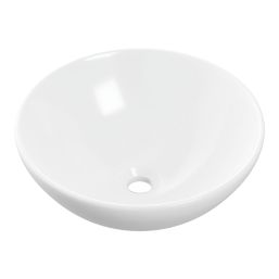 Round White Washbowl No Tap Holes 410mm