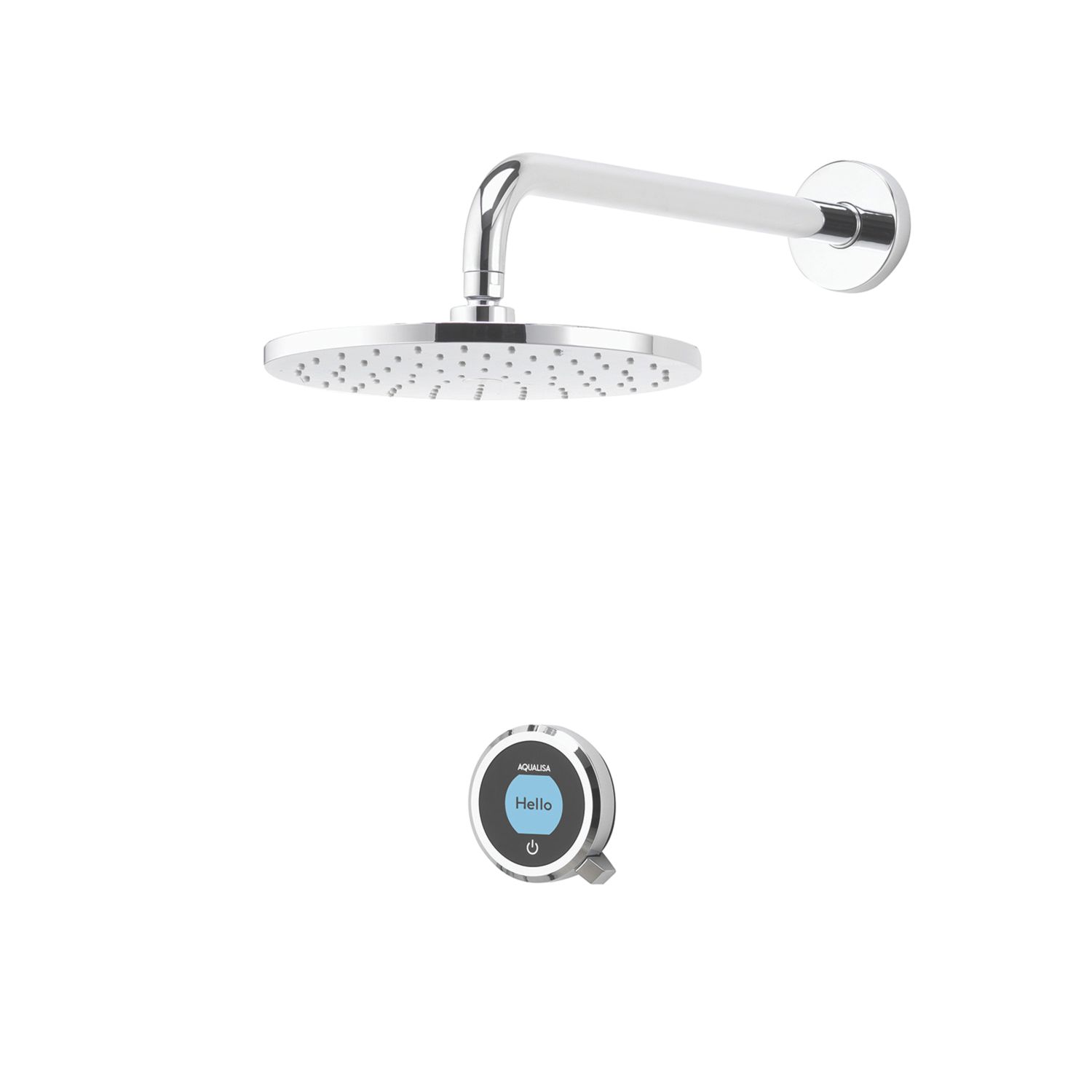 Aqualisa Optic Q Gravity-Pumped Rear-Fed Chrome Thermostatic Single Outlet Smart Shower with Wall-Fixed Head (120AJ)