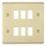 Knightsbridge  6-Module Grid Faceplate Brushed Brass