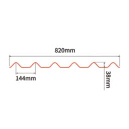 Onduline Easyfix Corrugated Bitumen Roofing Sheets Red 2000mm x 2.6mm x 820mm 5 Pack