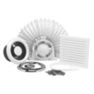 Xpelair AL100T 4" Axial Inline Bathroom Shower Extractor Fan Kit with Timer White/Chrome 220-240V
