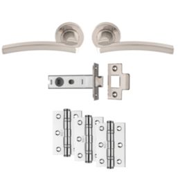 Carlisle Brass Tavira Door Handle Pair Satin Nickel