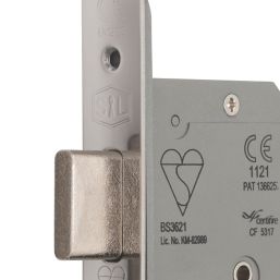 Smith & Locke Fire Rated  Chrome BS 5-Lever Deadlock 65mm Case - 44mm Backset