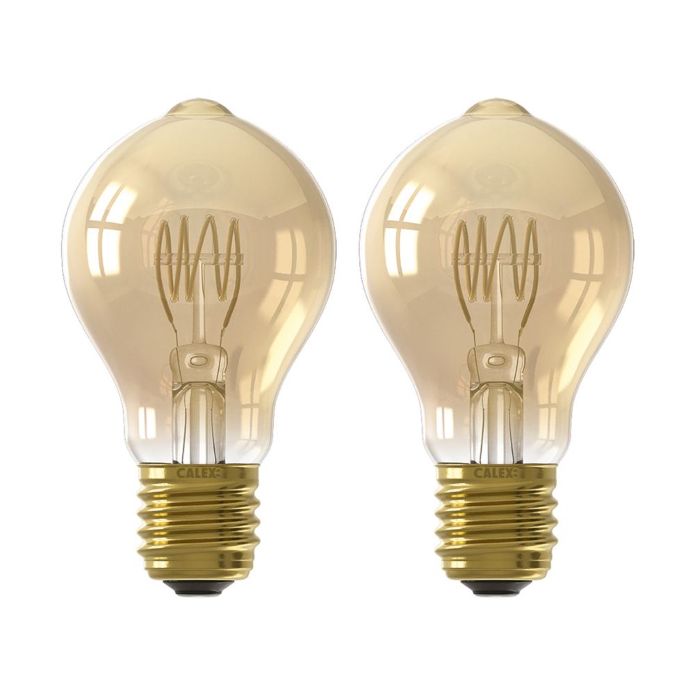 Calex Flex Gold E27 A60 LED Light Bulb 250lm 4W 2 Pack Screwfix