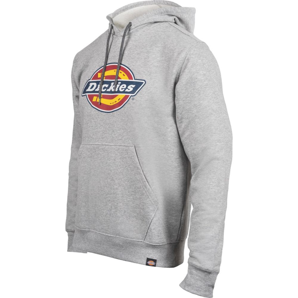 Dickies Logo Fleece Hoodie Heather Grey Large 39-41