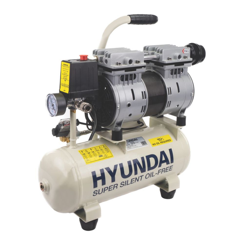 Hyundai HY5508 8Ltr Brushless Electric Low Noise Air Compressor 230V Screwfix